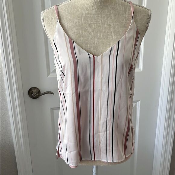 White House Black Market reversible Striped Camisole in Striped /Light Pink - Picture 1 of 5